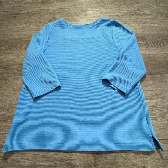 J Jill Top Womens Medium Blue Long Sleeve Tunic Lagenlook Wearever Collection - Picture 5 of 8